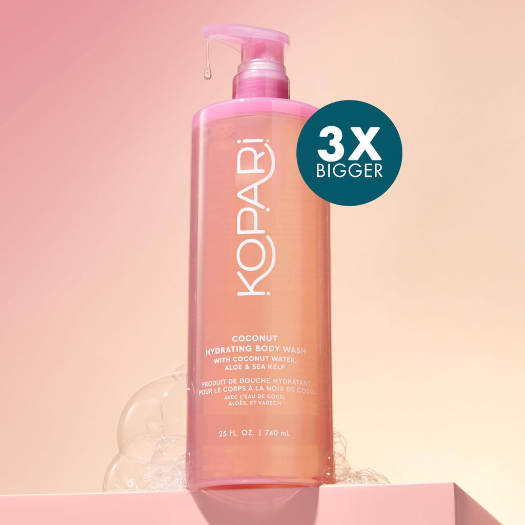 Kopari Jumbo Coconut Hydrating Body Wash – 25 oz | Coconut Water, Aloe, Sea Kelp