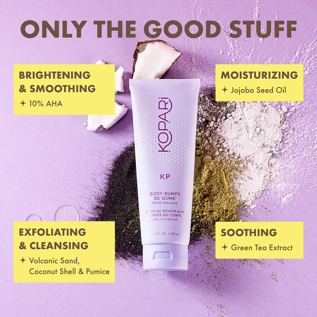 Kopari KP Body Bumps Be Gone Exfoliating Scrub with 10% AHA | Smooth Skin & Clear Pores | 8.45 fl oz