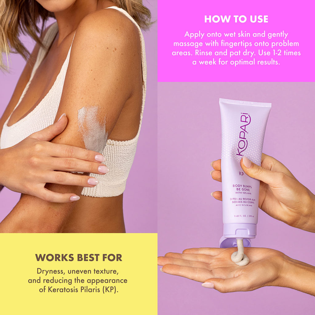 Kopari KP Body Bumps Be Gone Exfoliating Scrub with 10% AHA | Smooth Skin & Clear Pores | 8.45 fl oz