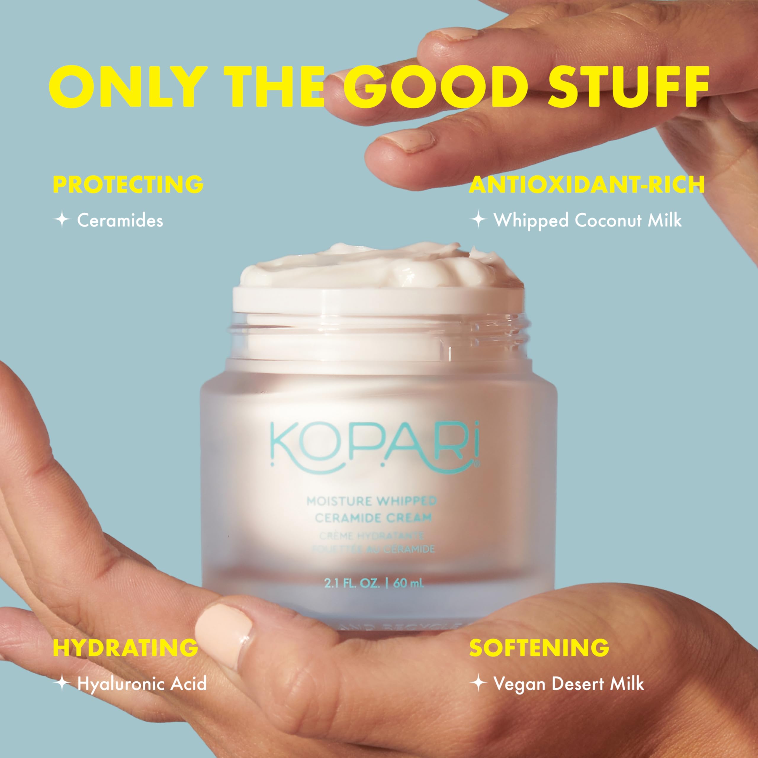 Kopari Moisture Whipped Ceramide Cream | Hydration + Barrier Support | Vegan Ceramides