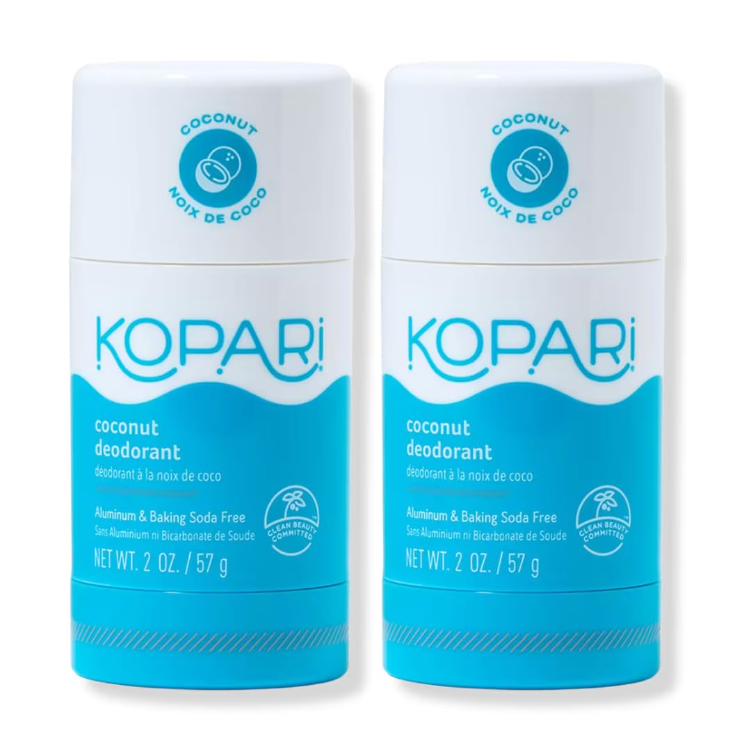 Kopari Aluminum Free Coconut Deodorant – Original 2 Pack | No Aluminum, Parabens, Baking Soda
