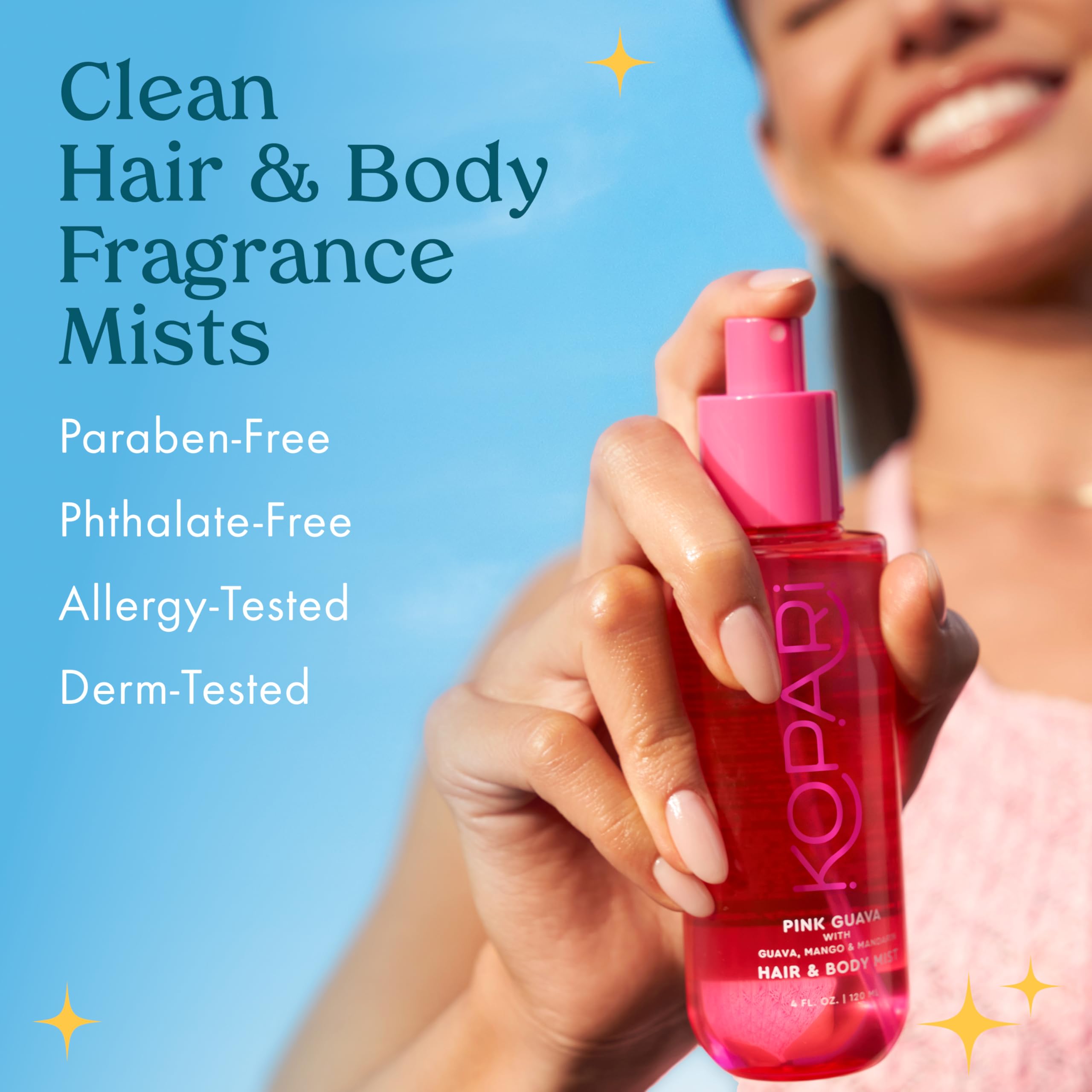 Kopari Pink Guava Hair & Body Mist – Tropical Guava, Mango & Mandarin (4 oz)