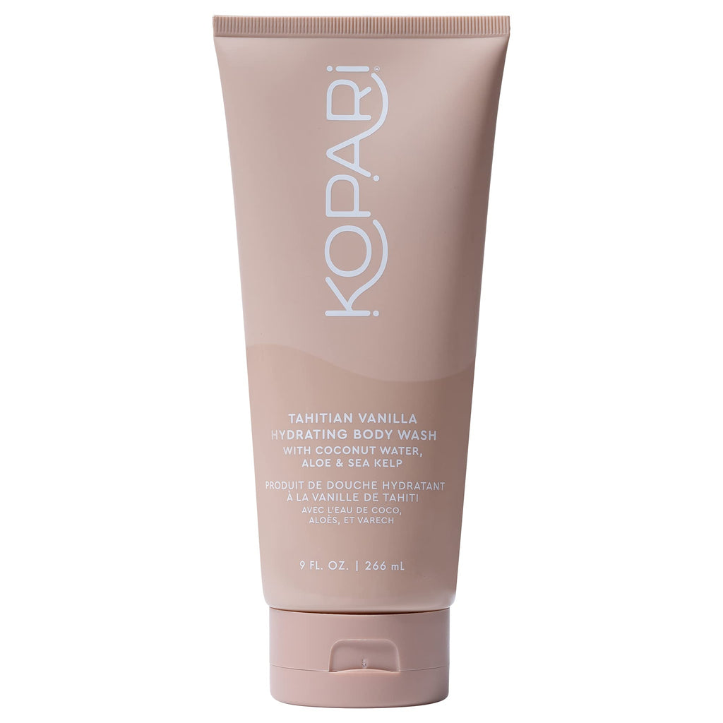 Kopari Tahitian Vanilla Hydrating Body Wash with Coconut Water & Aloe – Moisture-Preserving Cleanse, 9.0 oz