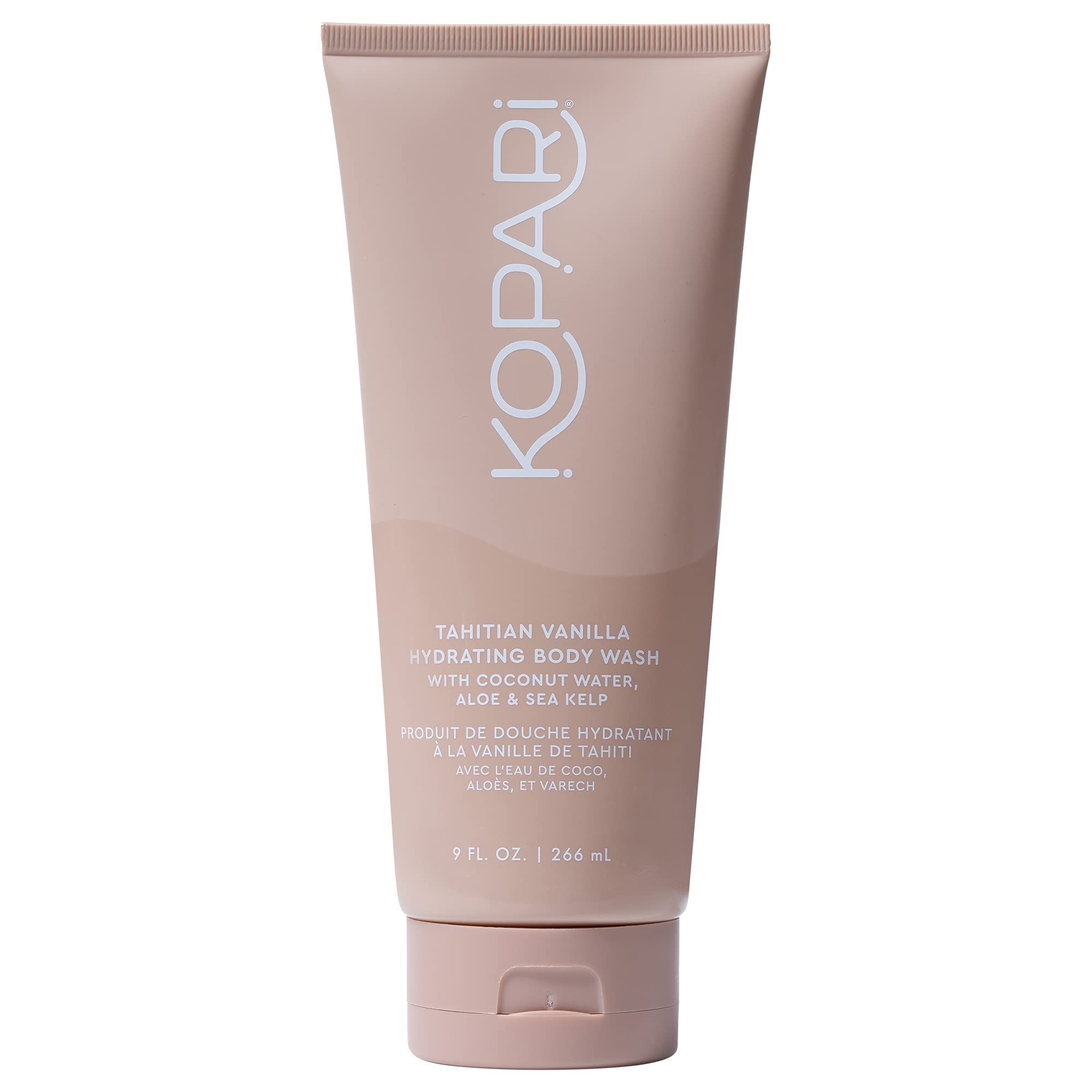 Kopari Tahitian Vanilla Hydrating Body Wash with Coconut Water & Aloe – Moisture-Preserving Cleanse, 9.0 oz