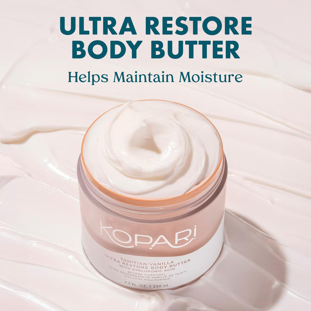 Kopari Ultra Restore Body Butter — Hyaluronic Acid & Mango Butter, Tahitian Vanilla | 7.7 oz