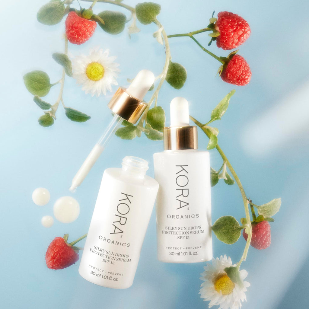 KORA Organics Silky Sun Drops SPF 30 Mineral Sunscreen Serum – Reef-Safe Non-Nano Zinc Oxide, Organic, Cruelty-Free, 1.01 oz