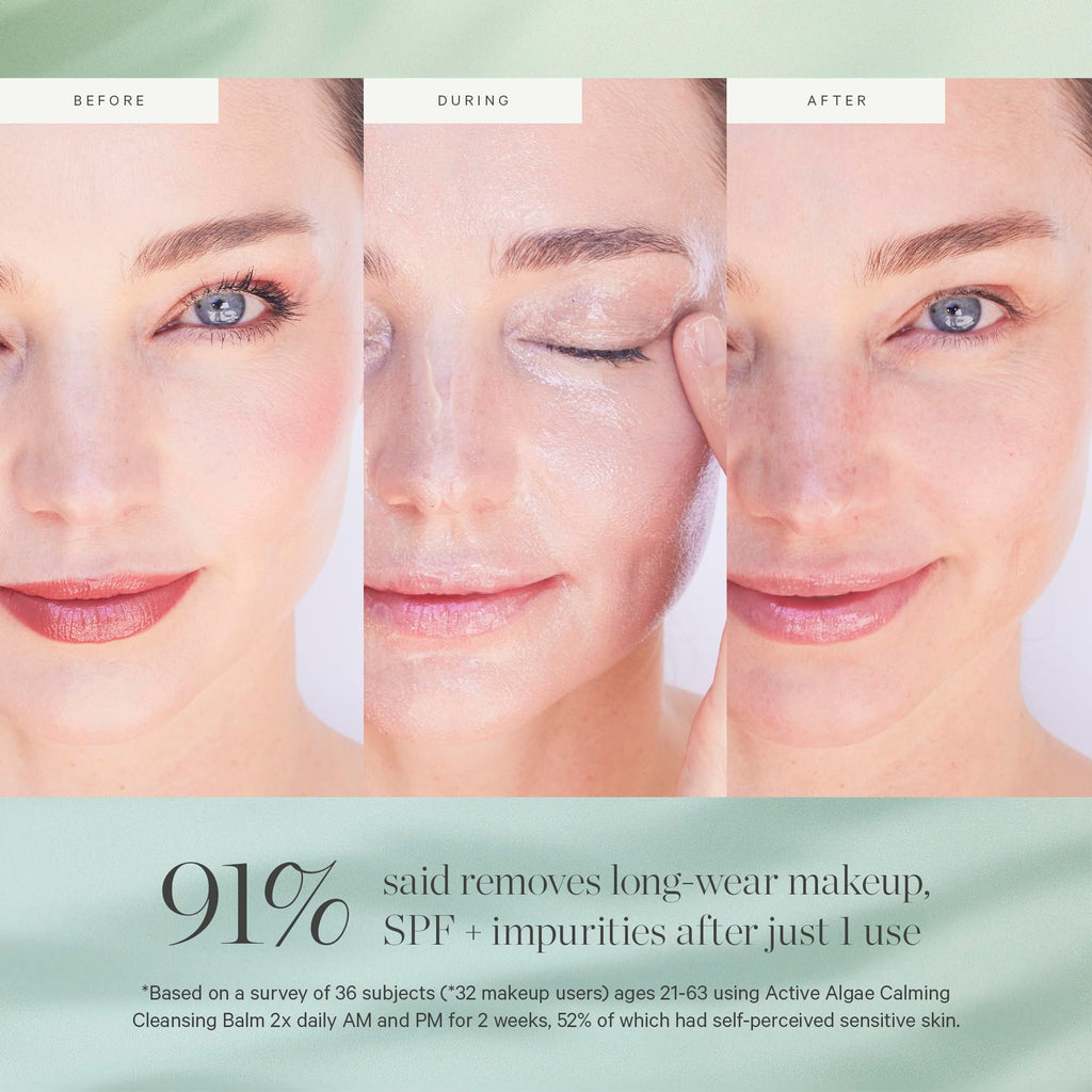 KORA Organics Active Algae Calming Cleansing Balm — Travel-Size, Melt Makeup & SPF, 1.01 fl oz