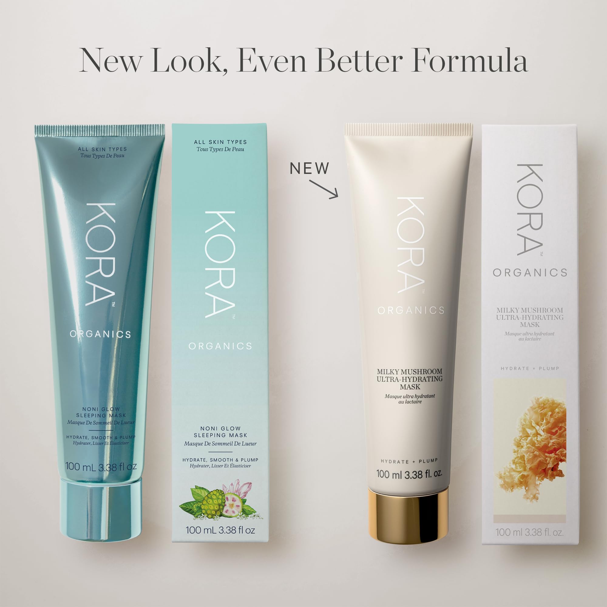 KORA Organics Milky Mushroom Ultra Hydrating Mask – 3.38 fl oz | Vegan & Cruelty-Free
