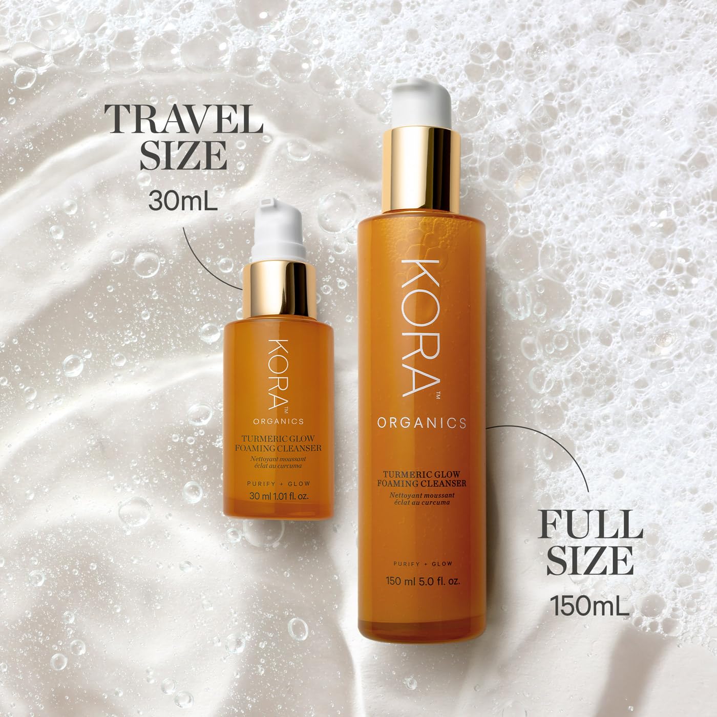 KORA Organics Turmeric Glow Foaming Cleanser – Organic, Cruelty-Free, 5.07 oz