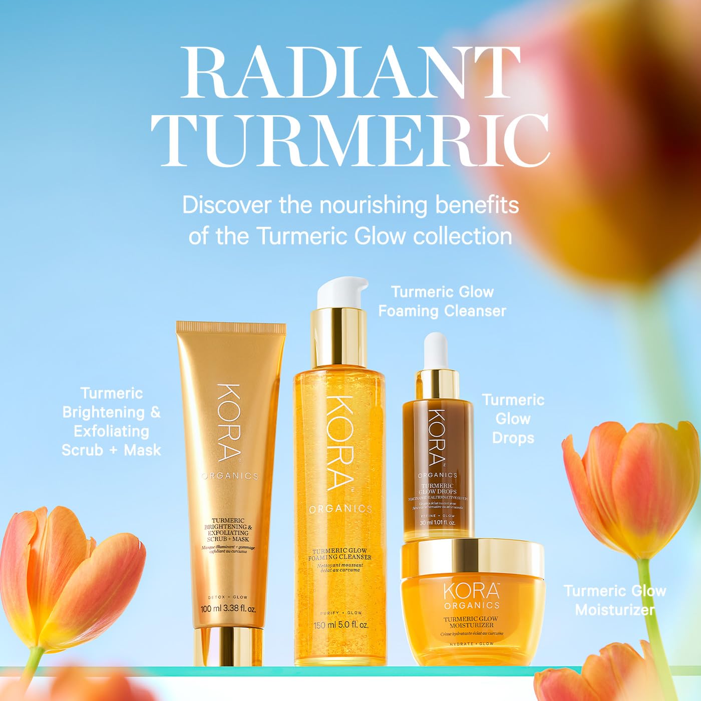 KORA Organics Turmeric Glow Foaming Cleanser – Organic, Cruelty-Free, 5.07 oz