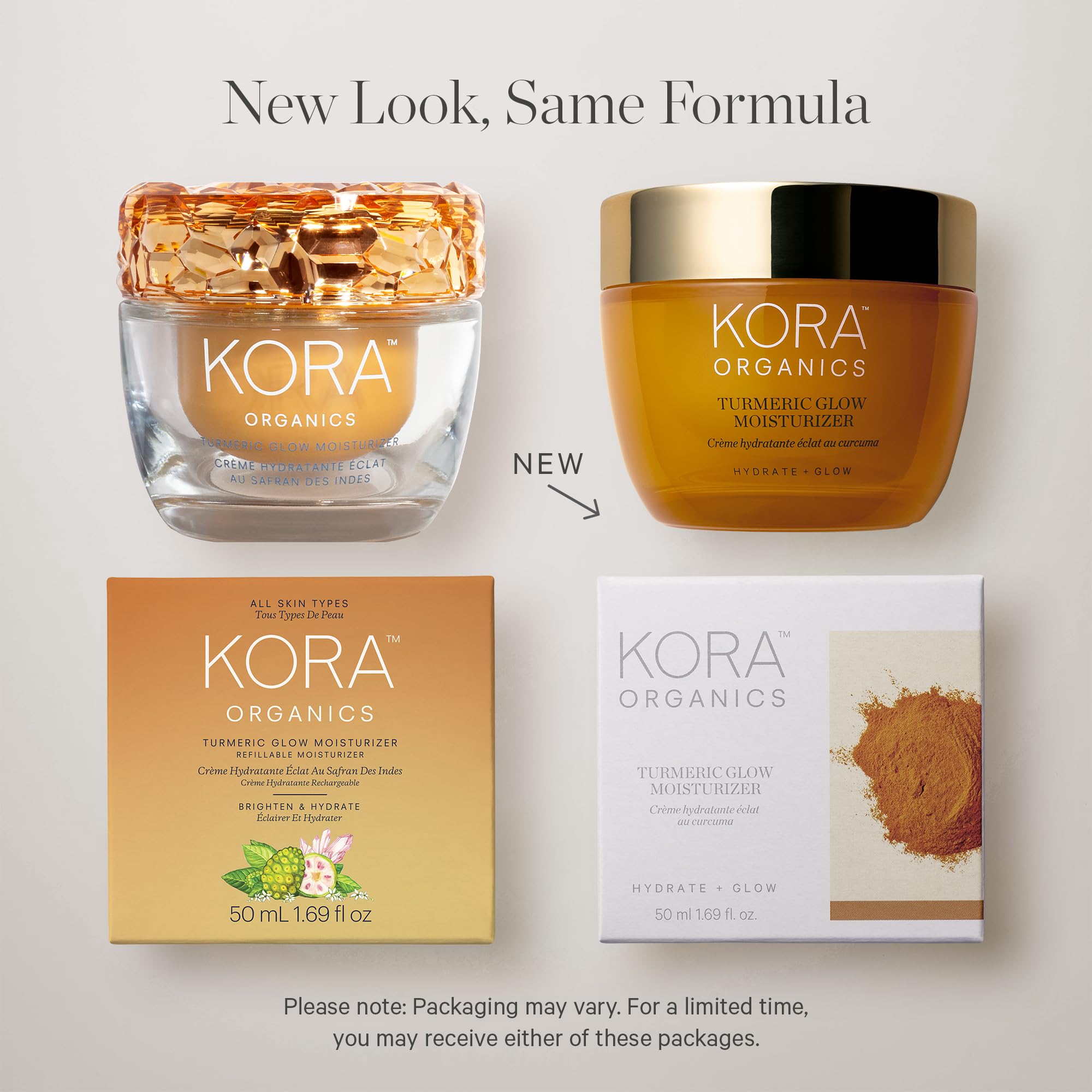 KORA Organics Turmeric Glow Moisturizer – Hydration, Radiance & Refillable Jar | 1.69 fl oz