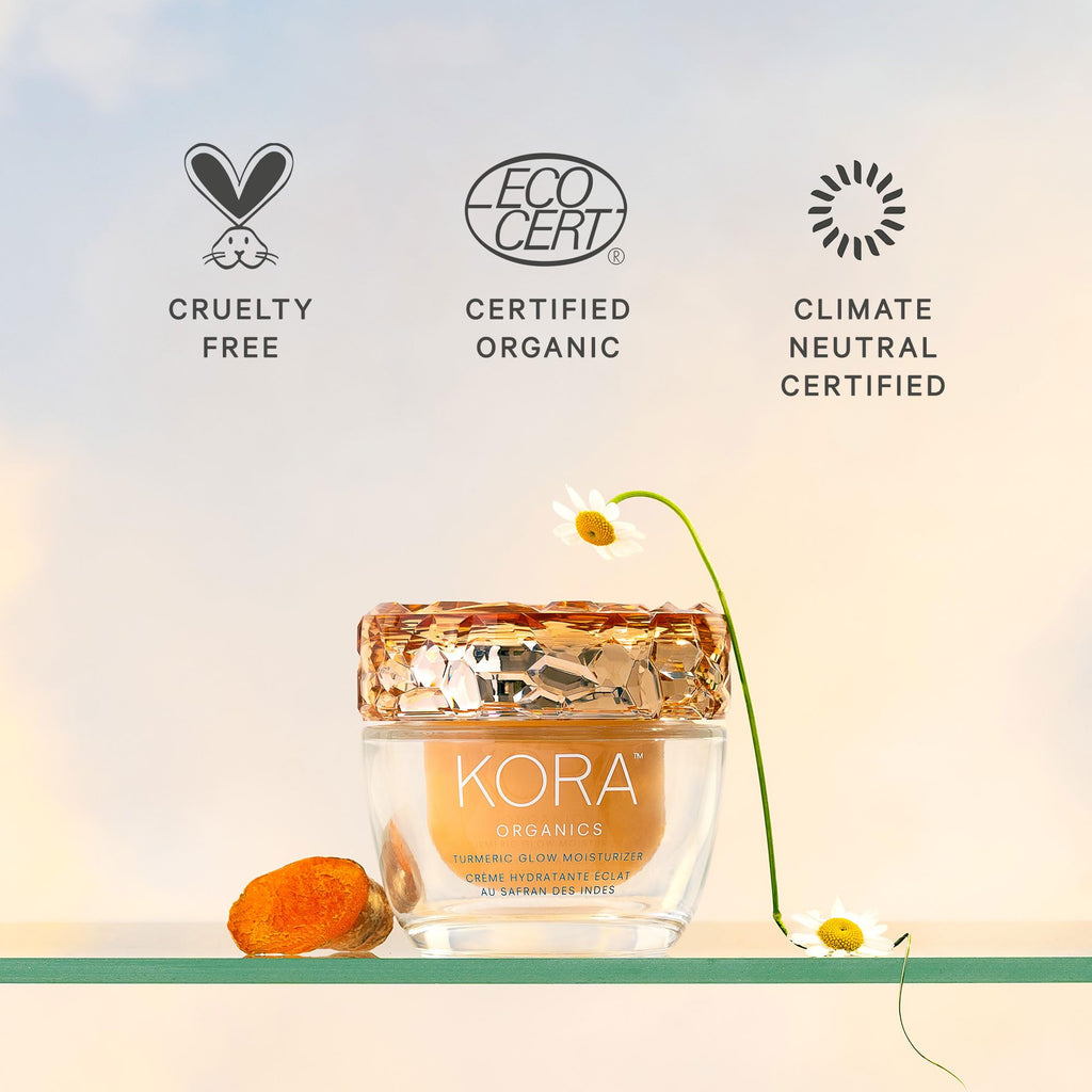 KORA Organics Turmeric Glow Moisturizer – Hydration, Radiance & Refillable Jar | 1.69 fl oz