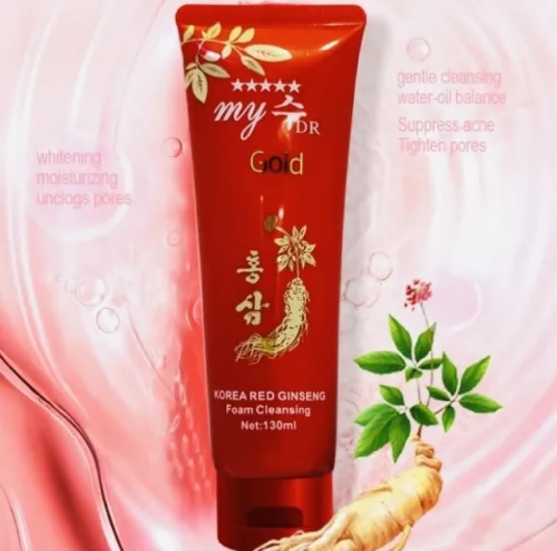 Korean Red Ginseng Foam Cleansing 130ml | Gentle Deep Cleanse, Makeup Removal & Sebum Control