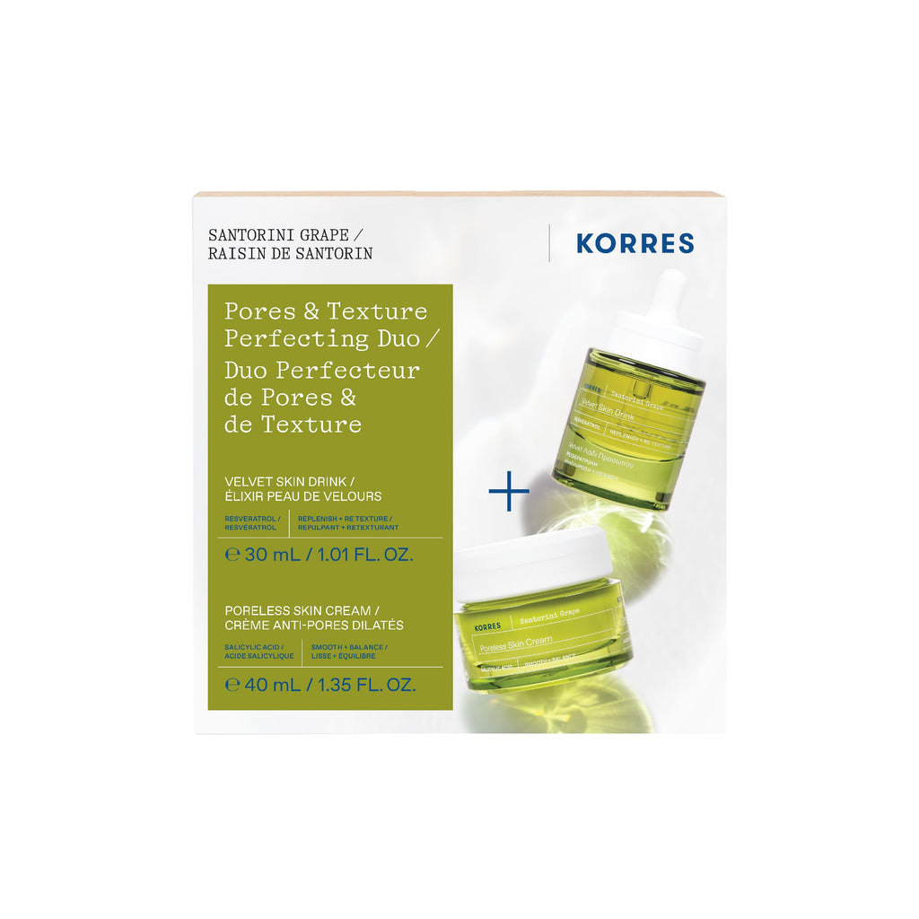 KORRES Santorini Grape Velvet Skin Drink Set – 2-Step Hydration & Pore Refinement