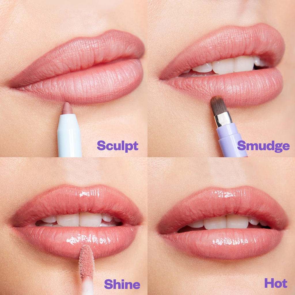 Kosas Hotliner Retractable Lip Liner – Built-In Sharpener & Brush, Hydrating & Long-Lasting