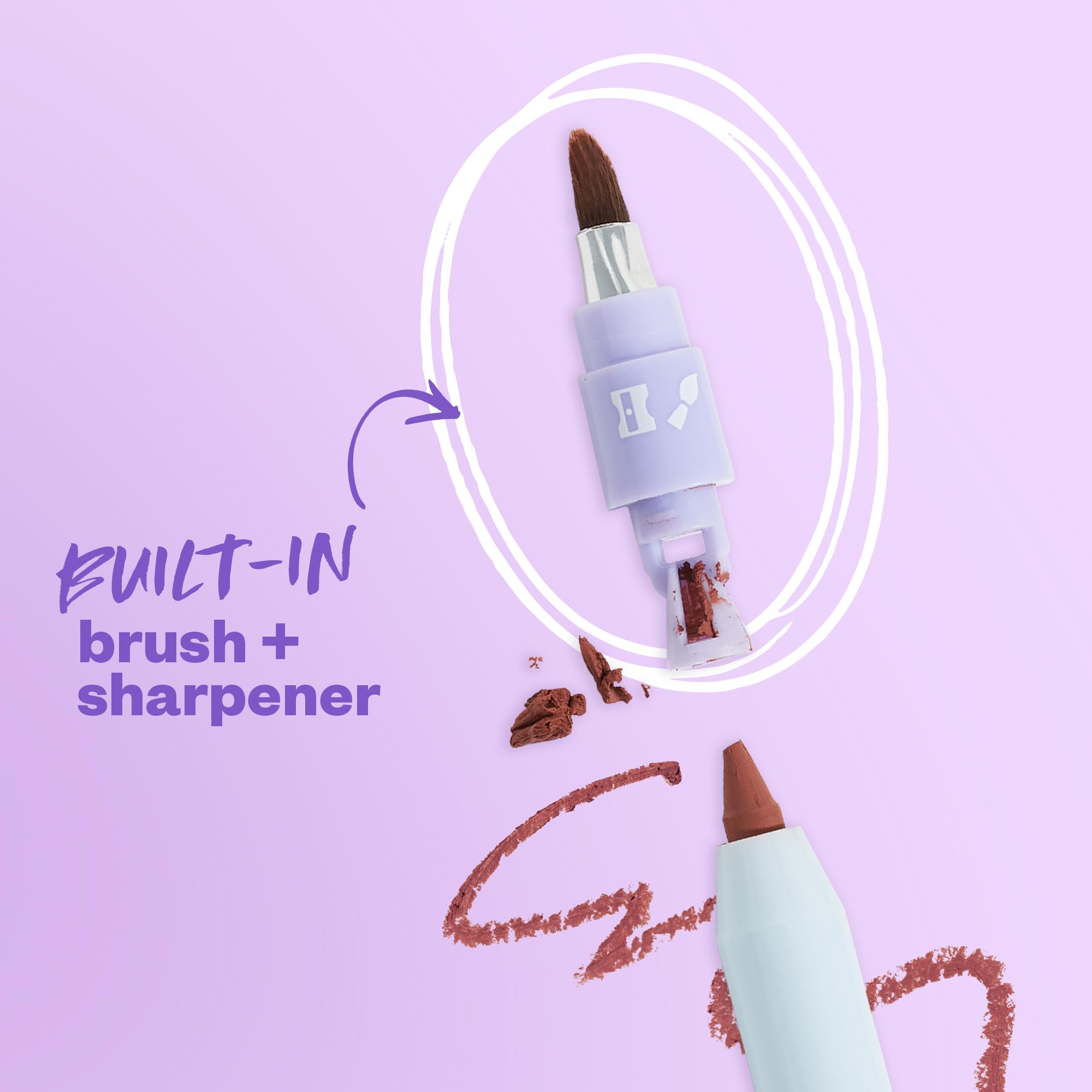 Kosas Hotliner Retractable Lip Liner – Built-In Sharpener & Brush, Hydrating & Long-Lasting
