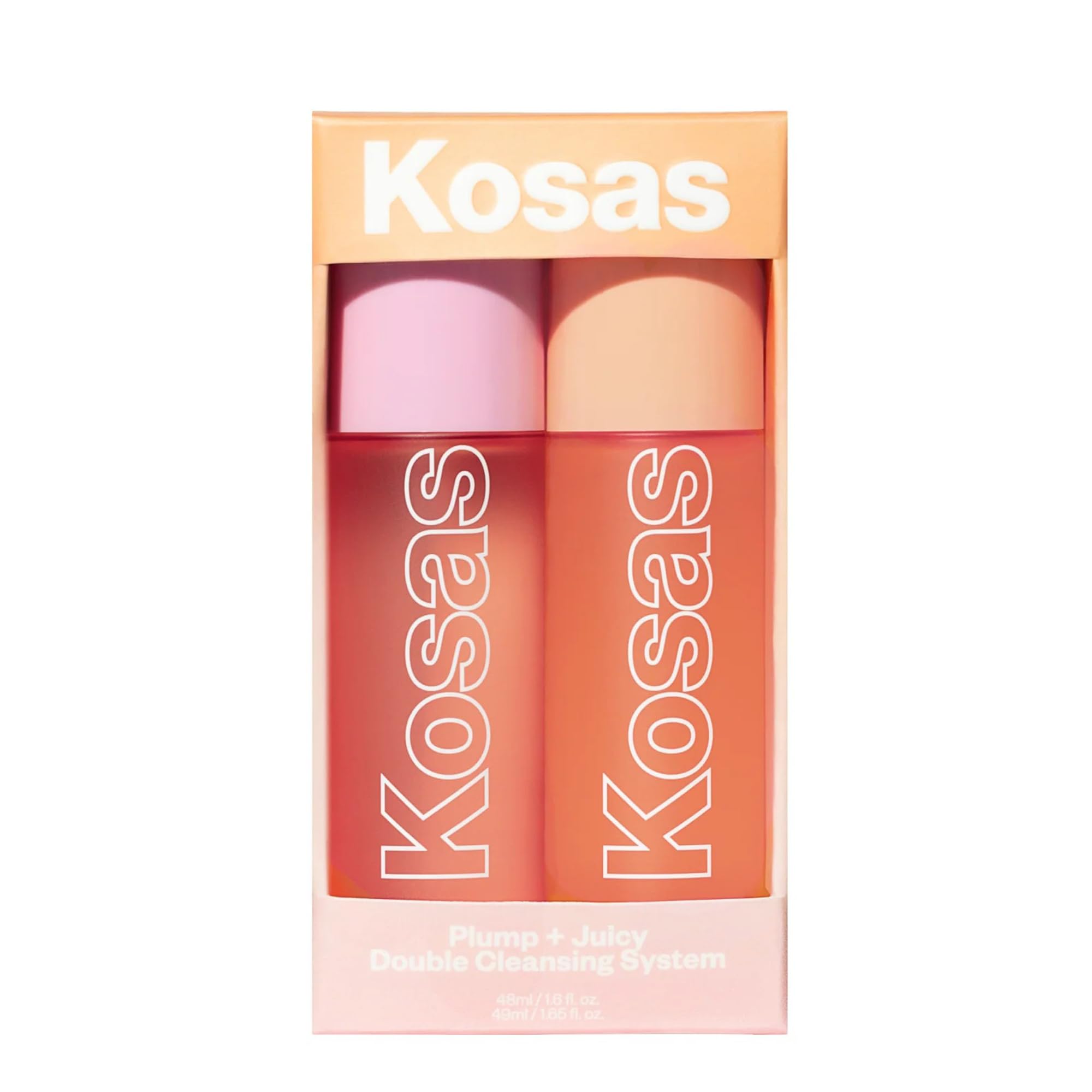 Kosas Mini Plump + Juicy Double Cleansing System — Botanical Oil + Gel Cleanser Set (Soap & Sulfate Free) for All Skin Types