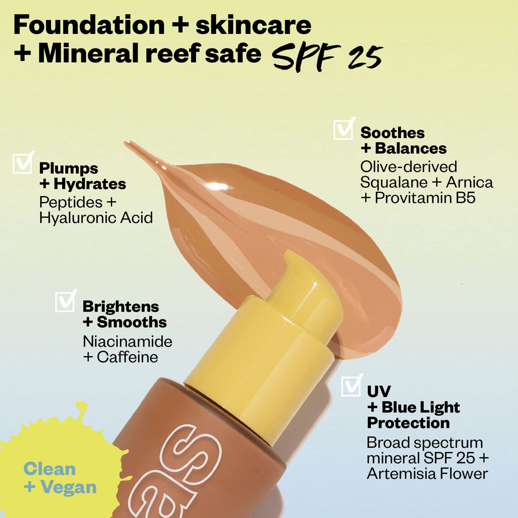 Kosas Revealer Foundation with SPF 25 – Hydrate, Brighten, Soothe – Medium Deep Warm 350