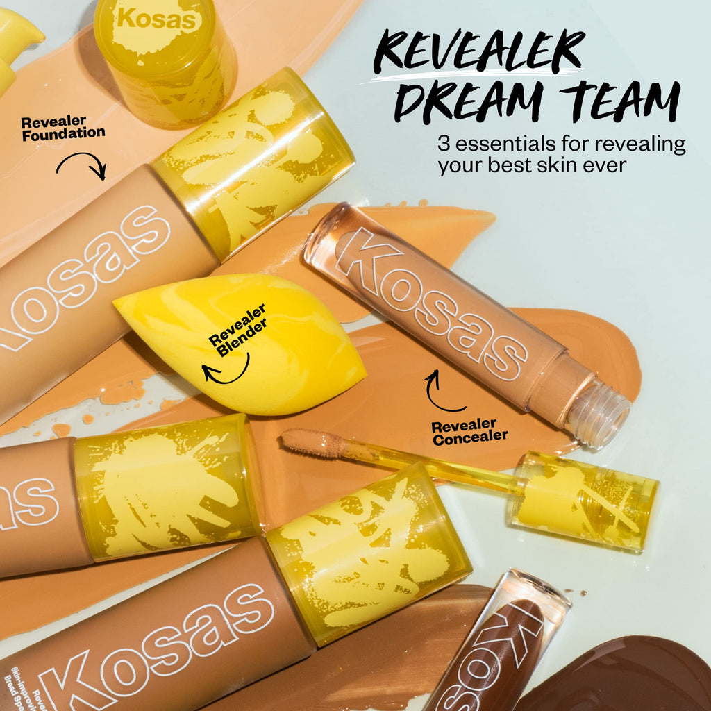 Kosas Revealer Foundation SPF 25 – Medium Deep Neutral Warm 330 | Hydrate, Brighten, Soothe, Plump, Protect