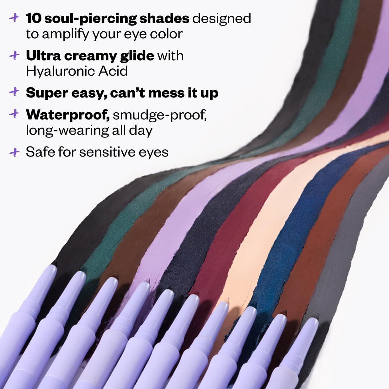 Kosas Soulgazer Gel Eyeliner – Waterproof, Hyaluronic Acid, Retractable Pencil, Dark Brown Matte