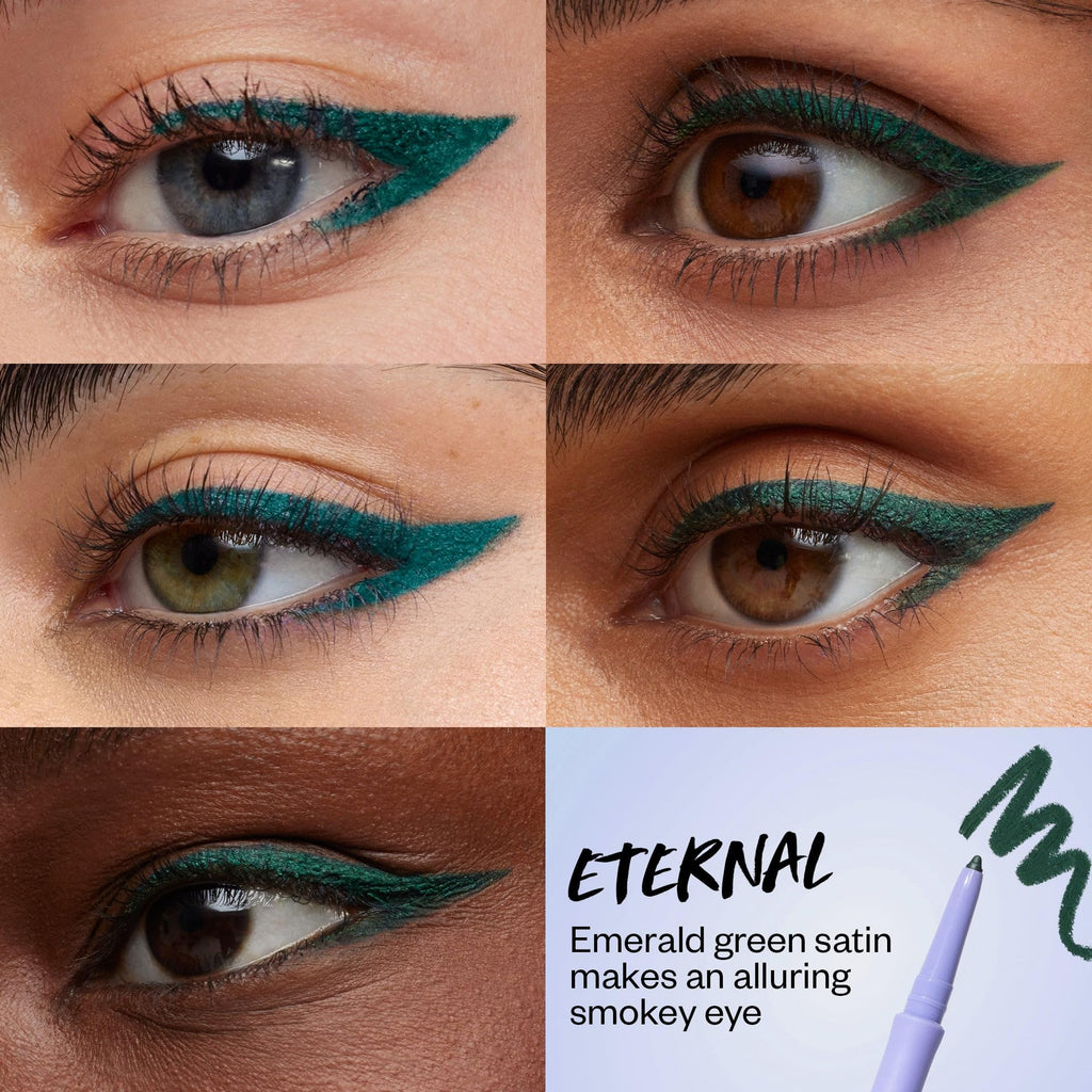 Kosas Soulgazer Gel Eyeliner Eternal – Waterproof, Hyaluronic Acid, Emerald Green Satin
