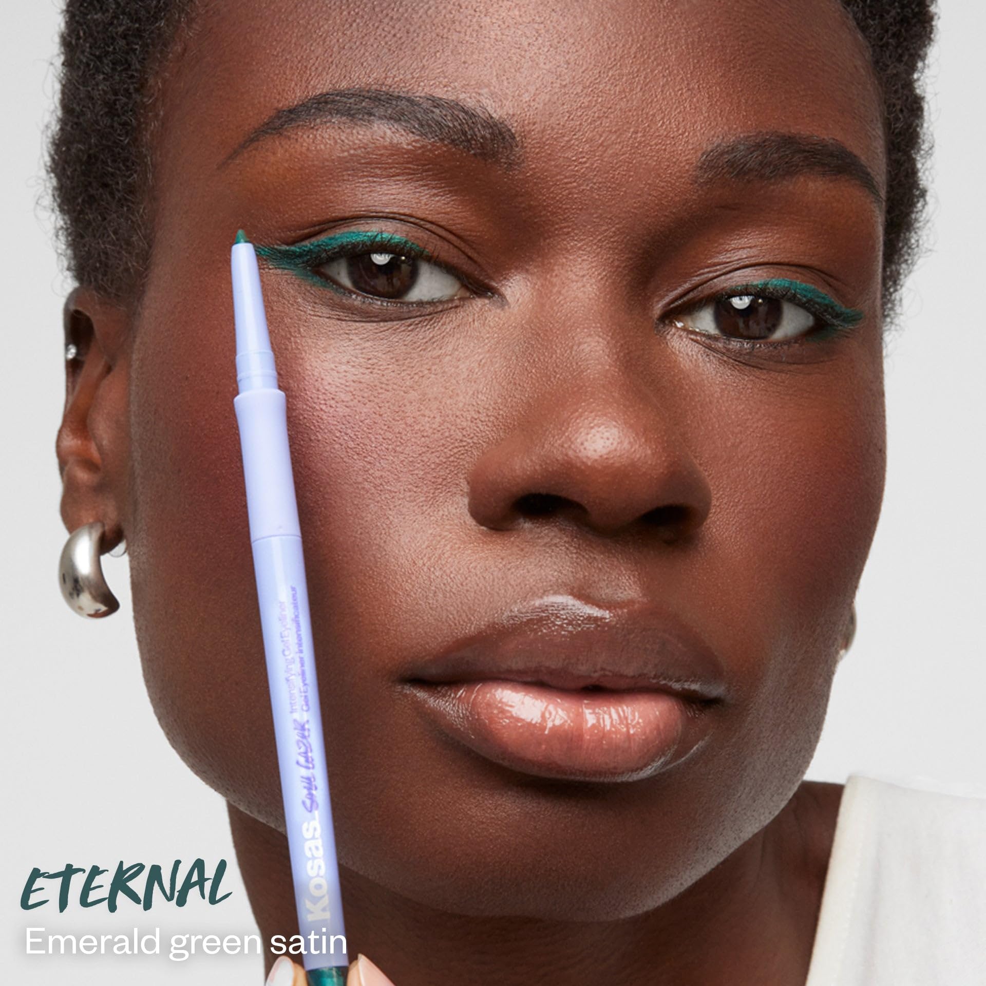 Kosas Soulgazer Gel Eyeliner Eternal – Waterproof, Hyaluronic Acid, Emerald Green Satin