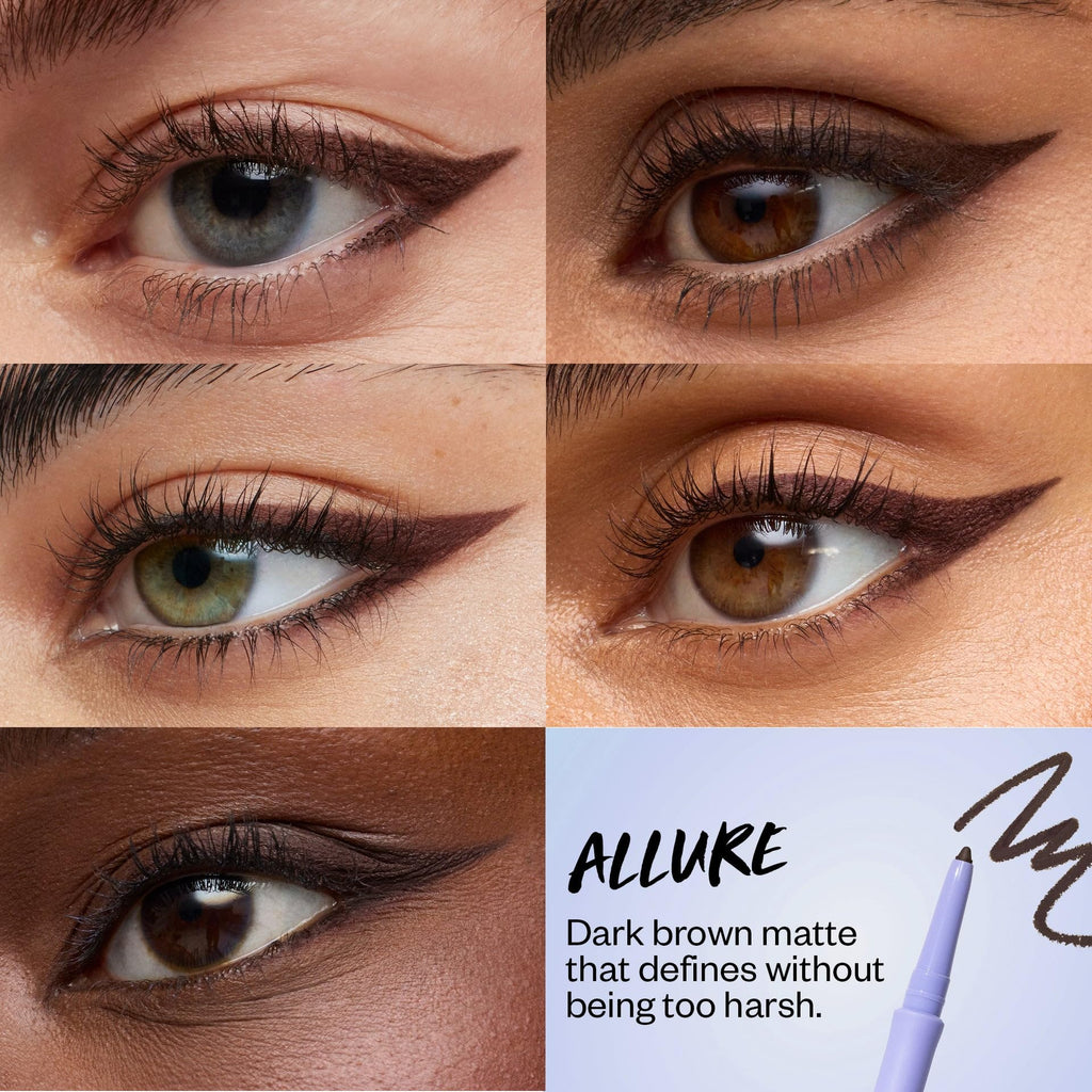 Kosas Soulgazer Gel Eyeliner – Waterproof, Hyaluronic Acid, Retractable Pencil, Dark Brown Matte
