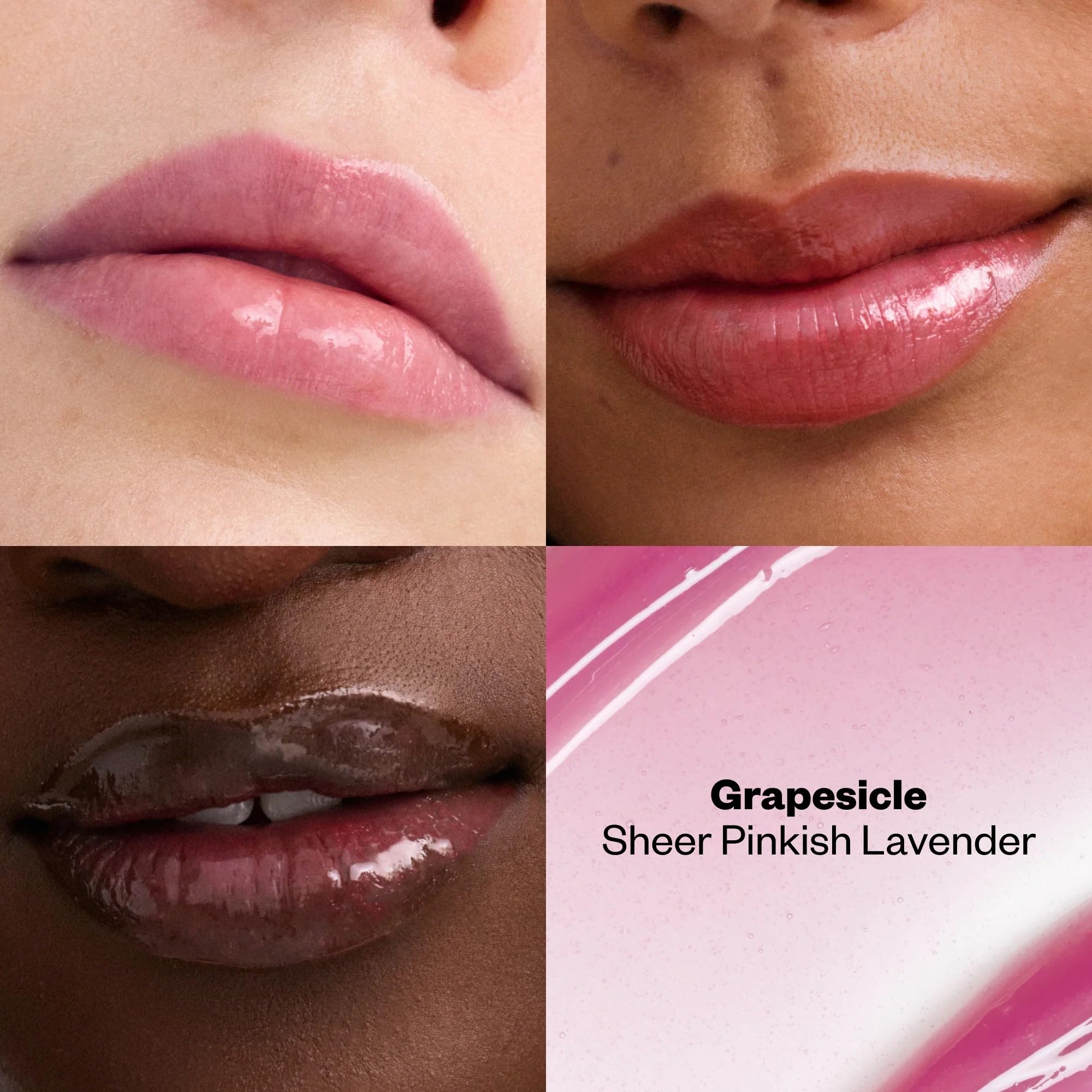 Kosas Wet Lip Oil Gloss – Sheer Pinkish Lavender Hydrating Lip Treatment (Grapesicle) 0.15 oz