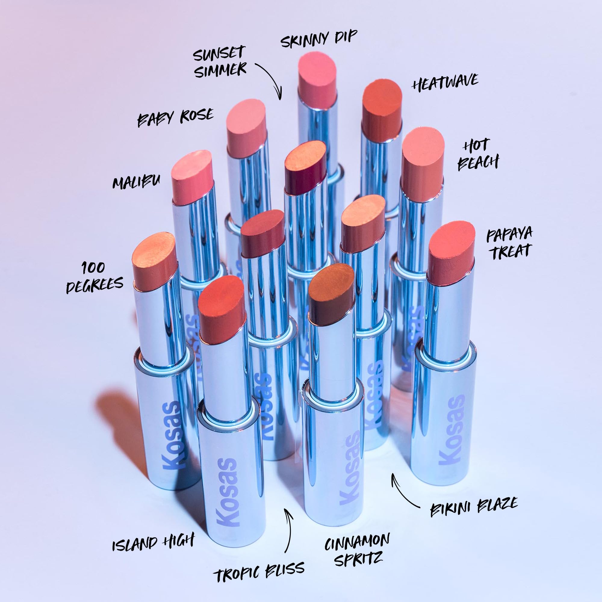 Kosas Wet Stick Moisturizing Lipstick in Heatwave | Ceramides, Hyaluronic Acid & Mango Butter