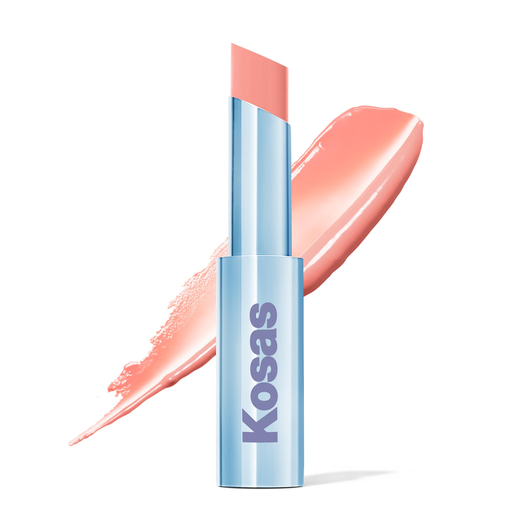 Kosas Wet Stick Moisturizing Shiny Sheer Lipstick with Ceramides, Hyaluronic Acid, Peptides, and Mango Butter – Skinny Dip