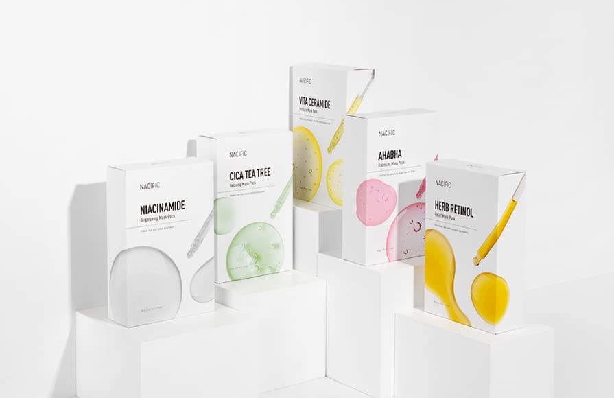 KOSBEAUTY NACIFIC Face Masks – Premium 10-Sheet Variety Pack for All Skin Types | Hyaluronic Acid, Ceramide & Vitamins
