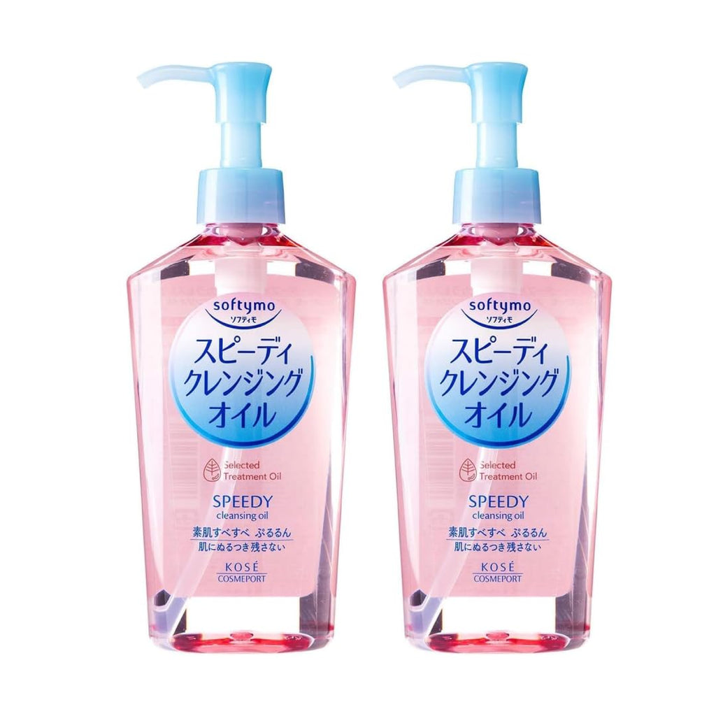 Kose Softy mo Speedy Cleansing Oil (Pack of 2) – Wet-Use Makeup Remover with 5 Oils