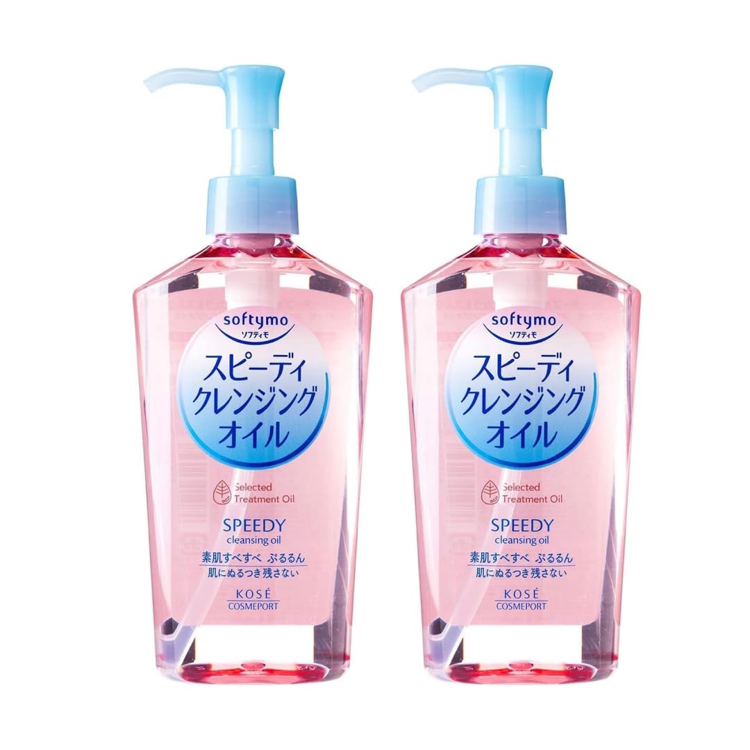 Kose Softy mo Speedy Cleansing Oil (Pack of 2) – Wet-Use Makeup Remover with 5 Oils