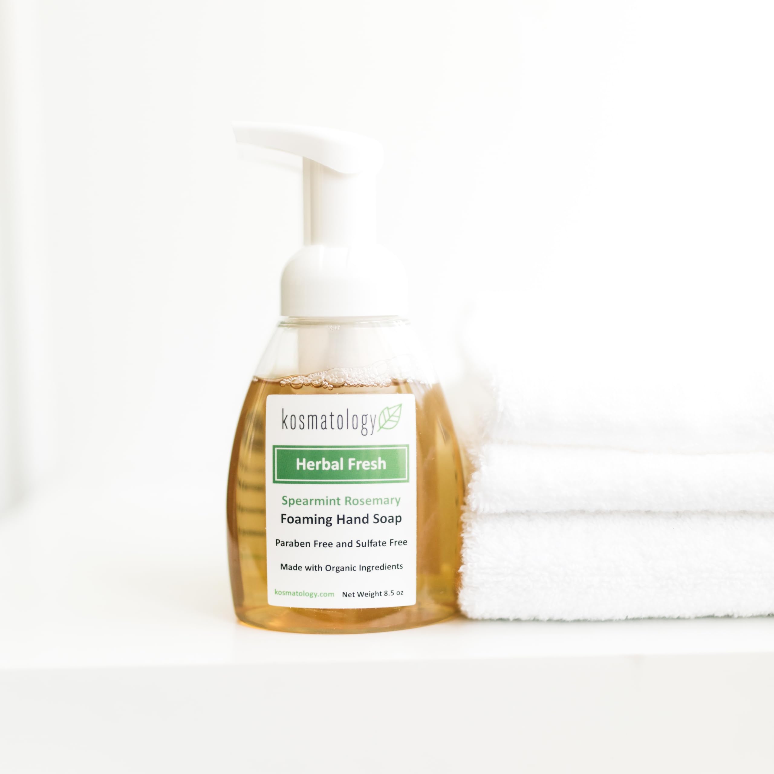 Kosmatology Herbal Fresh Spearmint Rosemary Organic Foaming Hand Soap | 8.5 fl oz