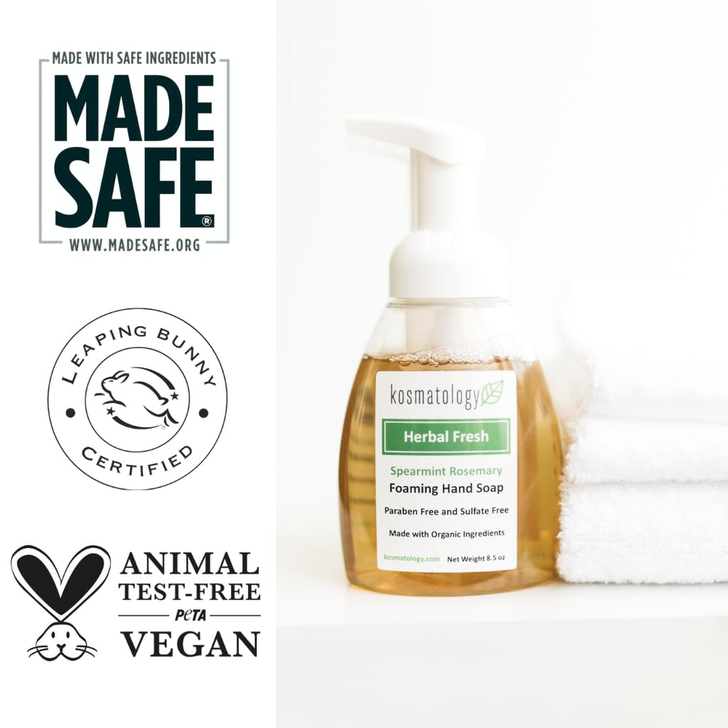 Kosmatology Herbal Fresh Spearmint Rosemary Organic Foaming Hand Soap | 8.5 fl oz