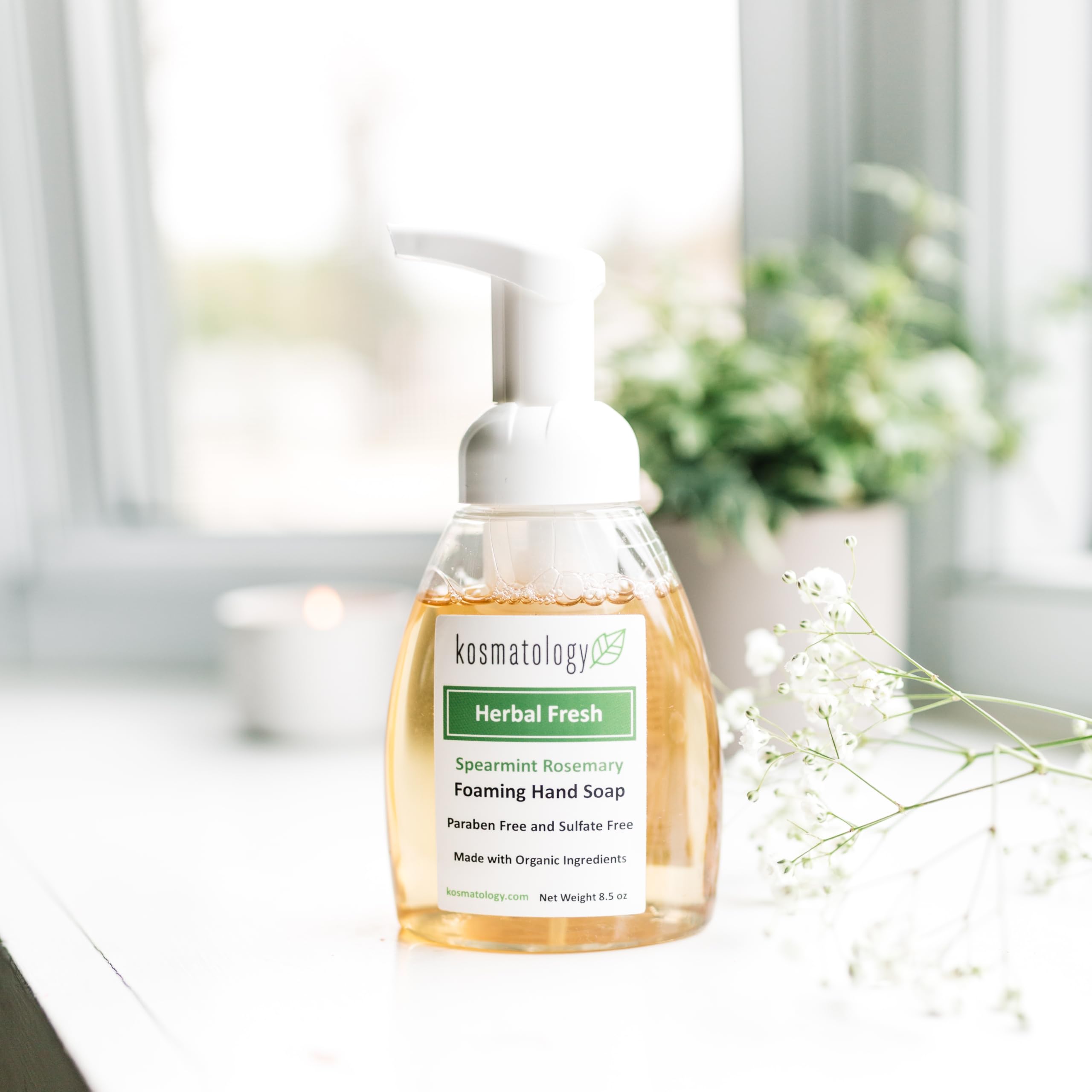 Kosmatology Herbal Fresh Spearmint Rosemary Organic Foaming Hand Soap | 8.5 fl oz