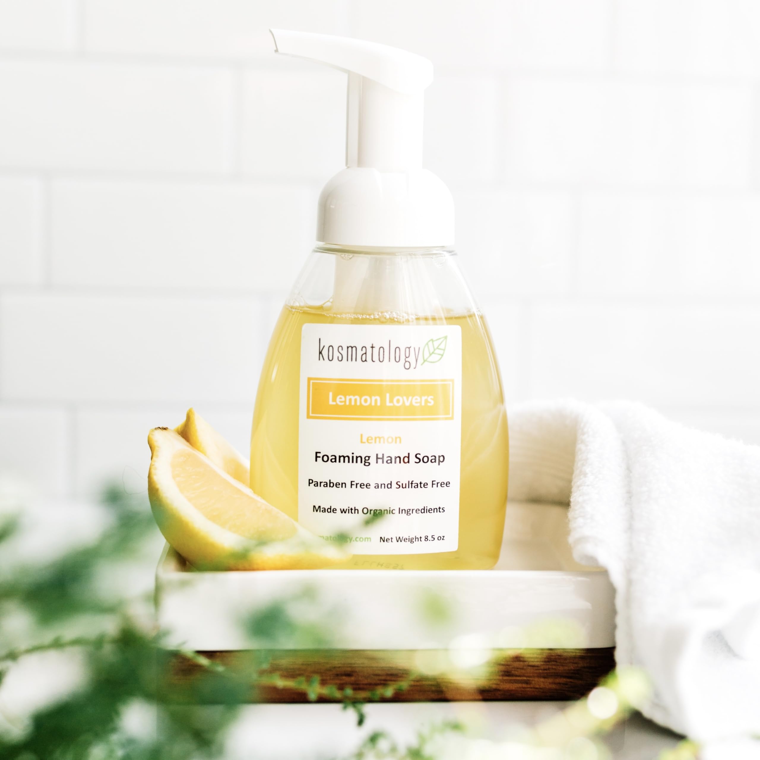 Kosmatology Lemon Lovers Organic Foaming Hand Soap | Moisturizing Hand Wash, 8.5 fl oz