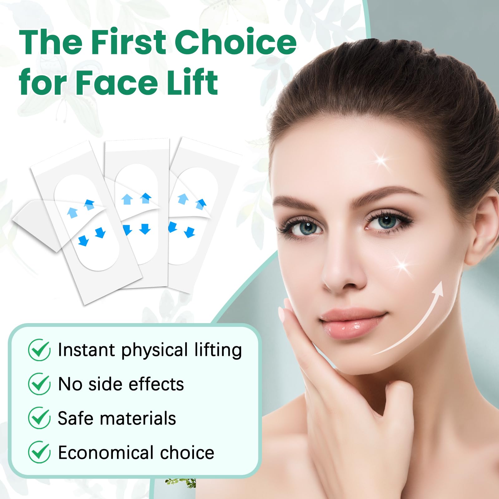 KOSOBO Face Neck Tape Invisible – Instant Facelift, Seamless V-Edge Patches (1 Pack)