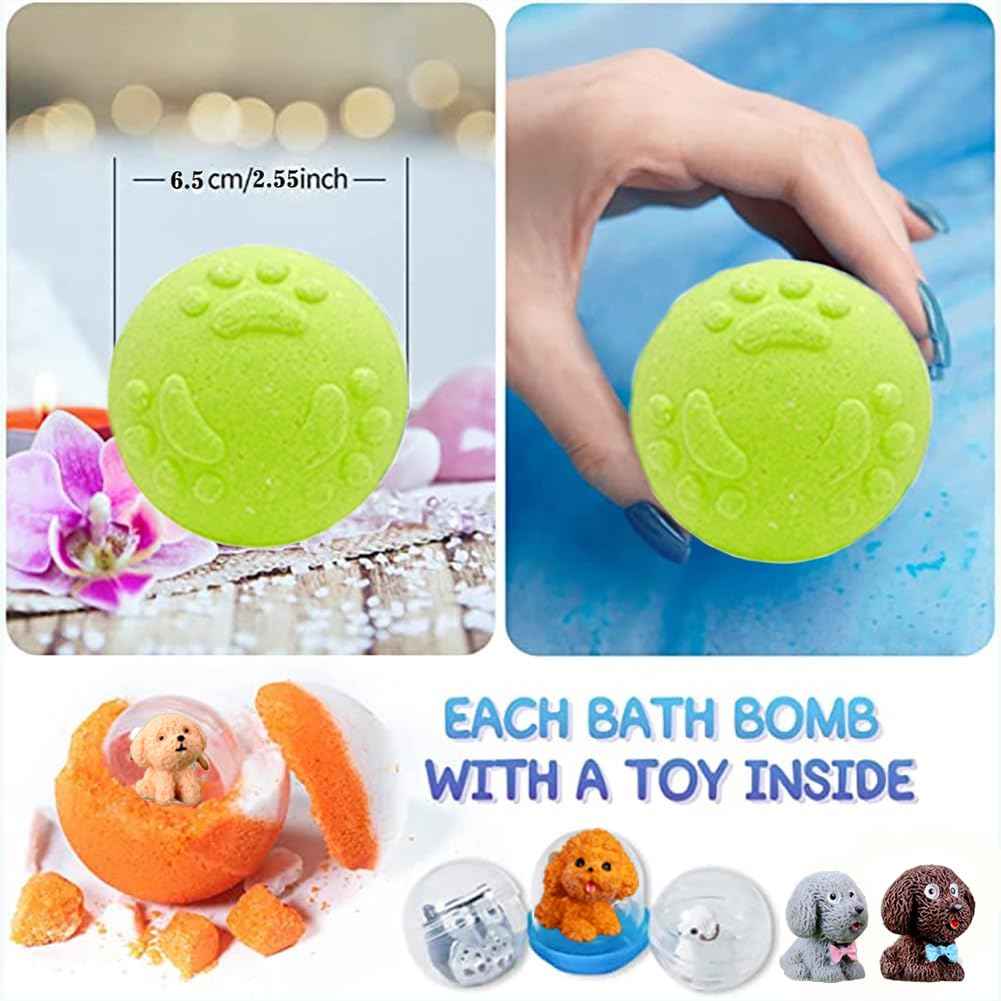 Kottke Kids Bath Bombs with Surprise Puppy – 20 Pack Organic Bubble Gift Set