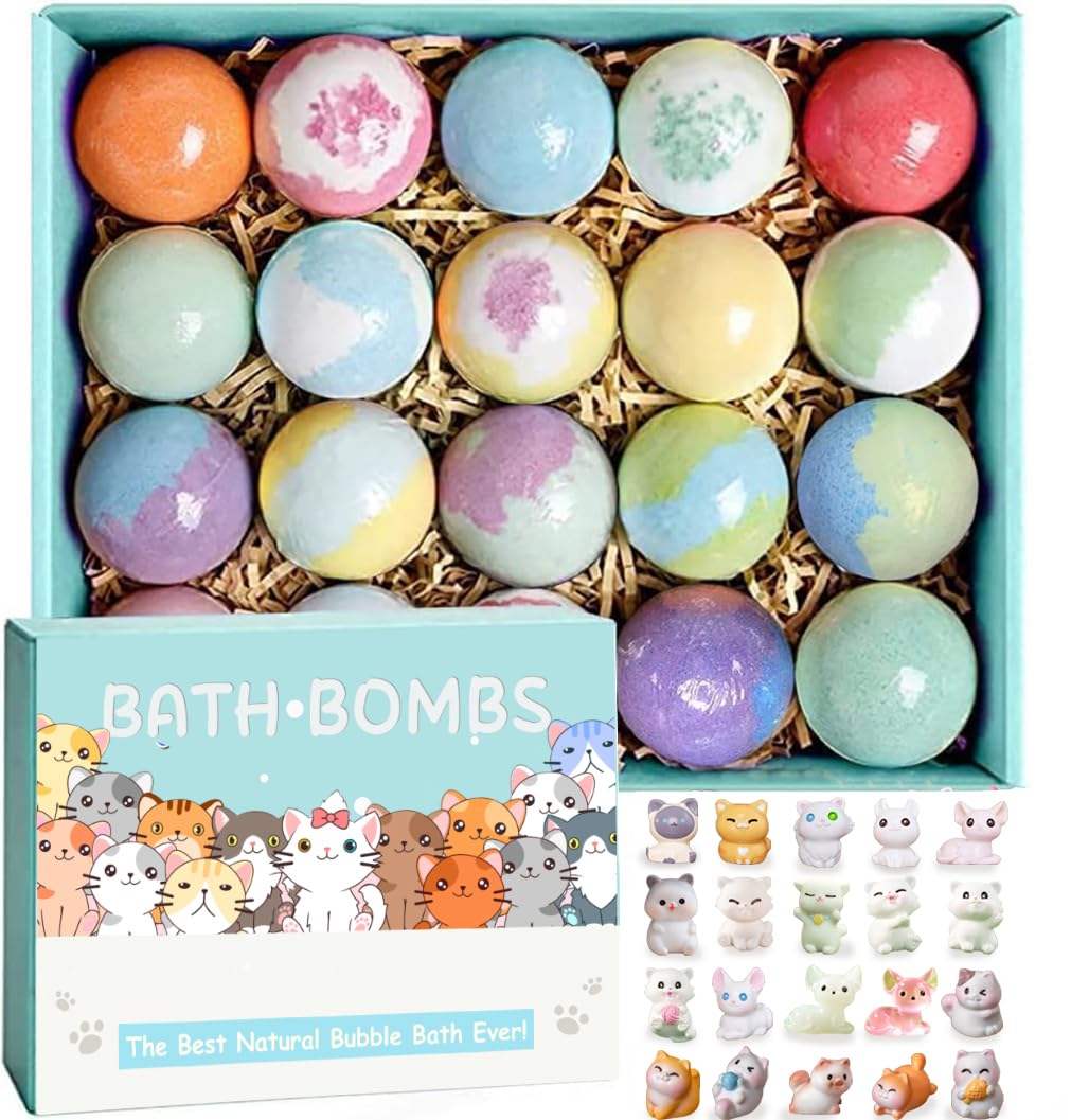 Kottke Kids Bath Bombs with Surprises Inside – 20 Pack Natural Organic Bubble Bath
