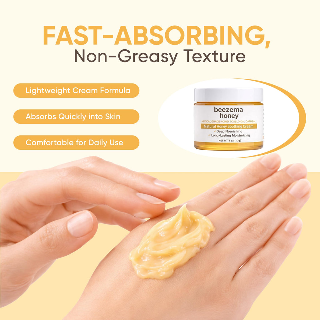 KOVGOCY Beezema Medical Grade Honey Cream – Manuka Honey, Colloidal Oatmeal, Unscented, 4oz