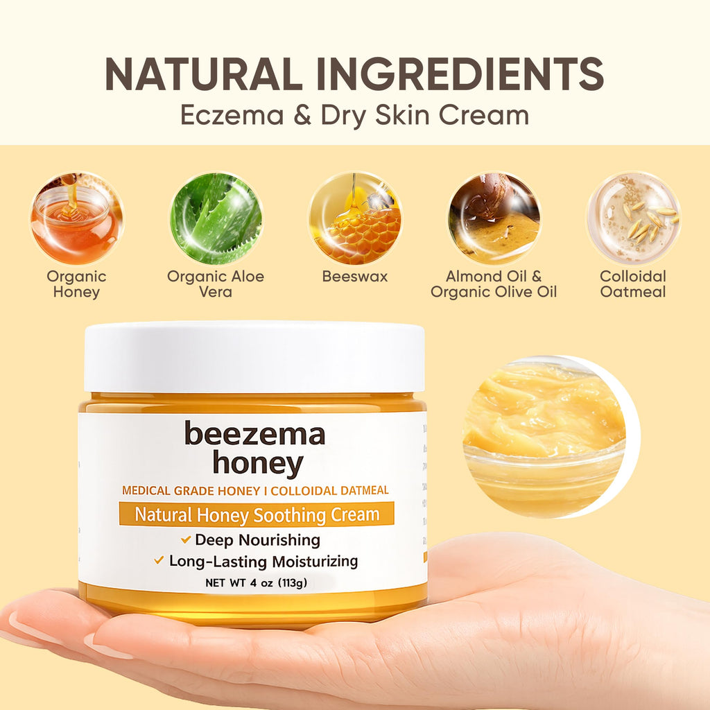 KOVGOCY Beezema Medical Grade Honey Cream – Manuka Honey, Colloidal Oatmeal, Unscented, 4oz