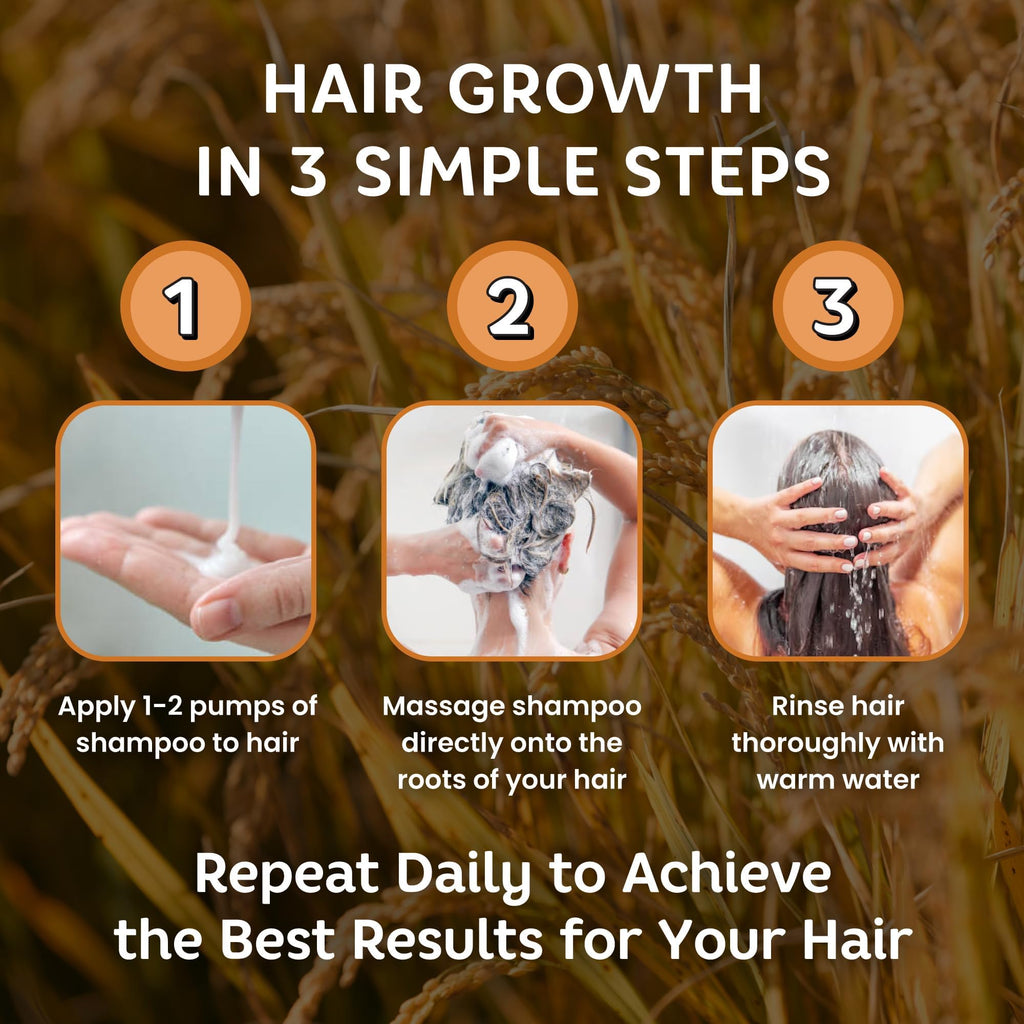 Kovilea Rice Water Hair Growth Shampoo | Thickening & Regrowth Formula 11.8 oz
