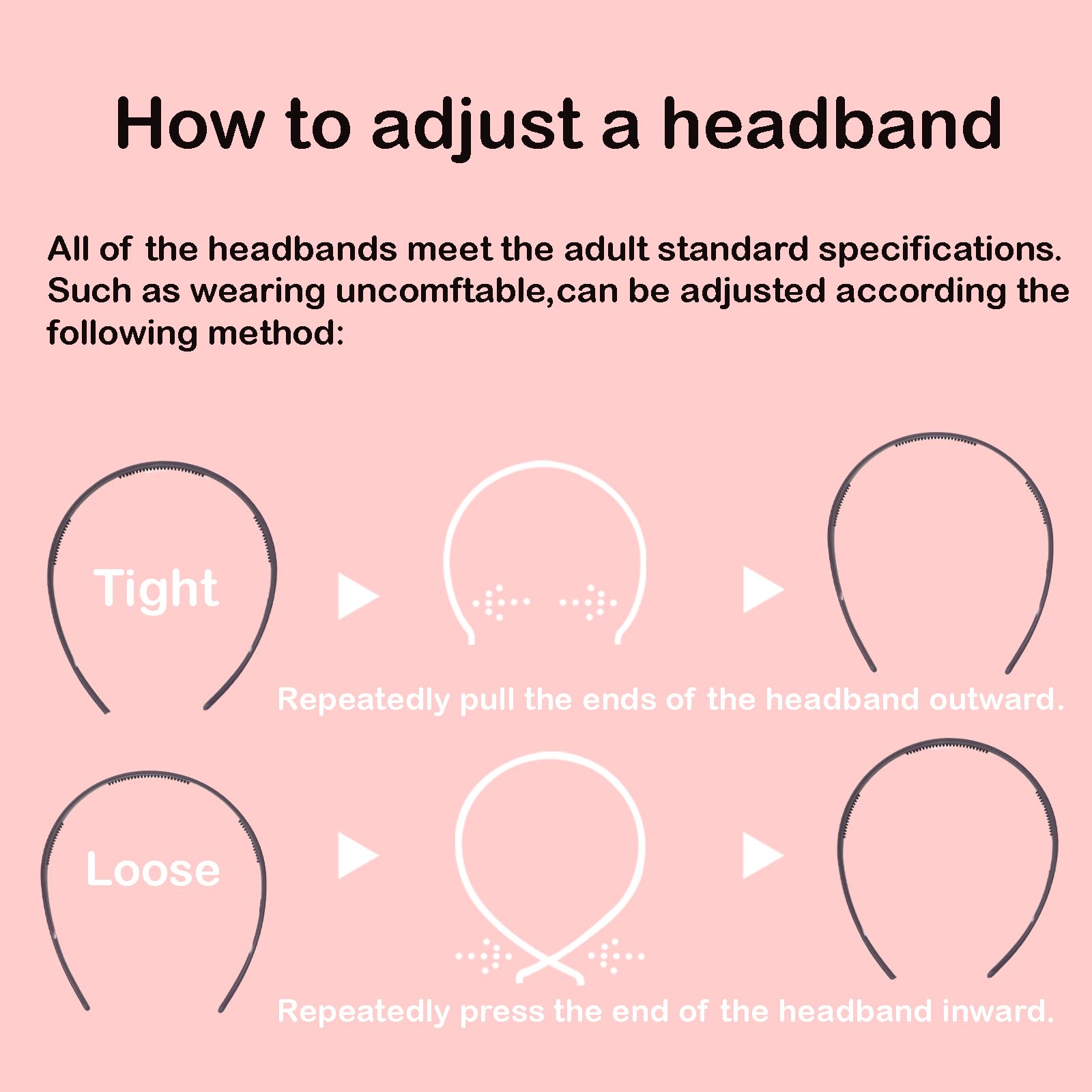 KOVOLITU 6 Pack Headbands for Glasses – Flexible No-Pressure Hairbands with Teeth, Matte Finish