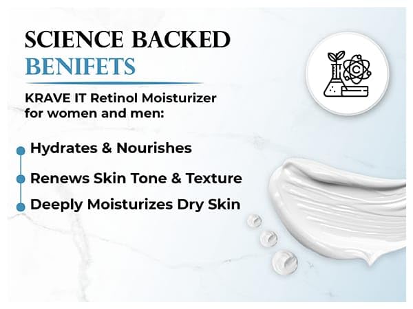 KRAVE IT Day & Night Cream – 2.5% Retinol, 10% Hyaluronic Acid, Fragrance Free