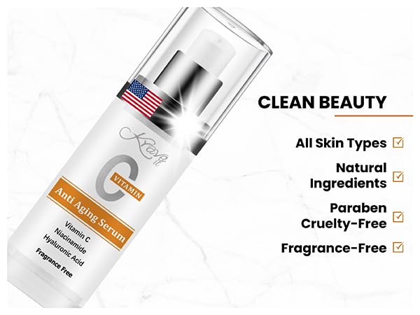 KRAVE IT Vitamin C Serum with Niacinamide & Hyaluronic Acid – 1 oz, Fragrance-Free, Pro-Recommended