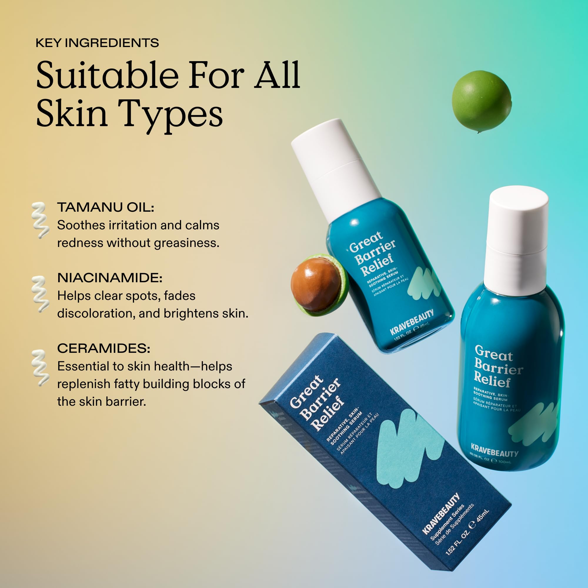 KraveBeauty Great Barrier Relief Serum – Barrier Repair with Tamanu Oil (Vegan)