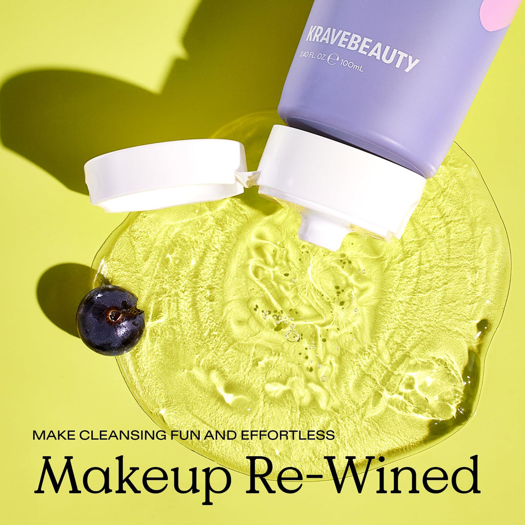 KraveBeauty Makeup Re-Wined Jelly Oil Cleanser – Vegan, Cruelty-Free K-Beauty (3.4 fl oz)