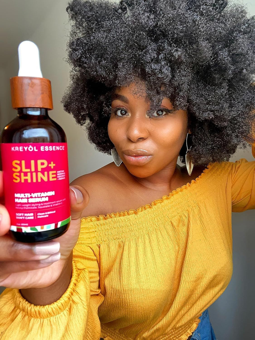 KREYÒL ESSENCE 2 Oz Protect + Shine Hair Serum – Lightweight Moringa & Haitian Black Castor Oil