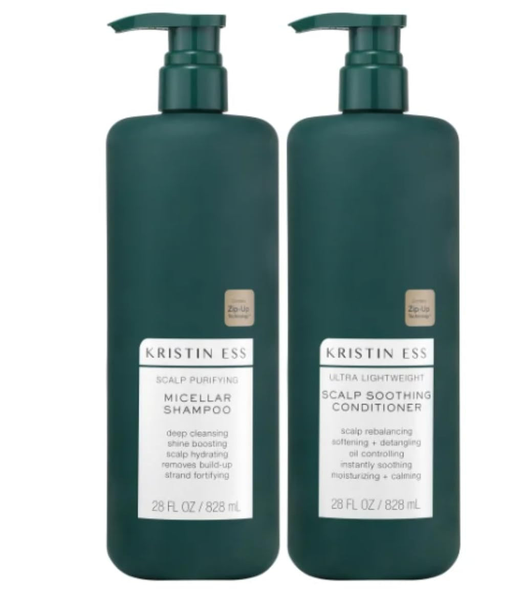 Kristin Ess Scalp Soothing Duo: Purifying Micellar Shampoo + Ultra Lightweight Conditioner